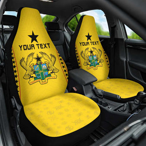 Custom Ghana Football Car Seat Cover Mix Adinkra Pattern
