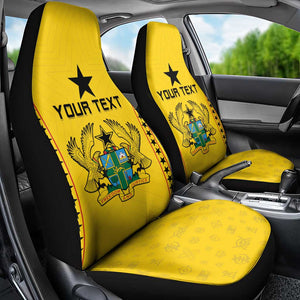 Custom Ghana Football Car Seat Cover Mix Adinkra Pattern