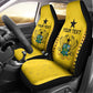 Custom Ghana Football Car Seat Cover Mix Adinkra Pattern