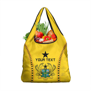 Custom Ghana Football Grocery Bag Mix Adinkra Pattern