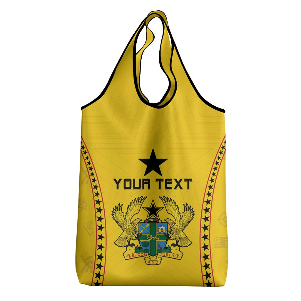 Custom Ghana Football Grocery Bag Mix Adinkra Pattern