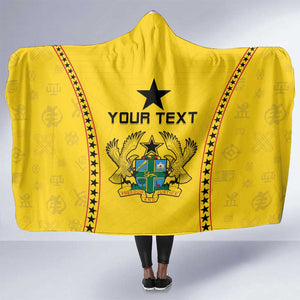 Custom Ghana Football Hooded Blanket Mix Adinkra Pattern