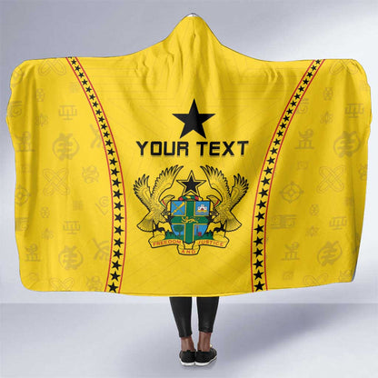 Custom Ghana Football Hooded Blanket Mix Adinkra Pattern