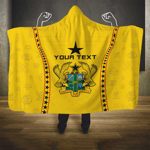 Custom Ghana Football Hooded Blanket Mix Adinkra Pattern