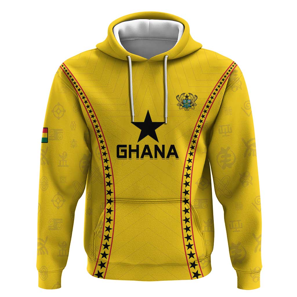 Custom Ghana Football Hoodie Mix Adinkra Pattern