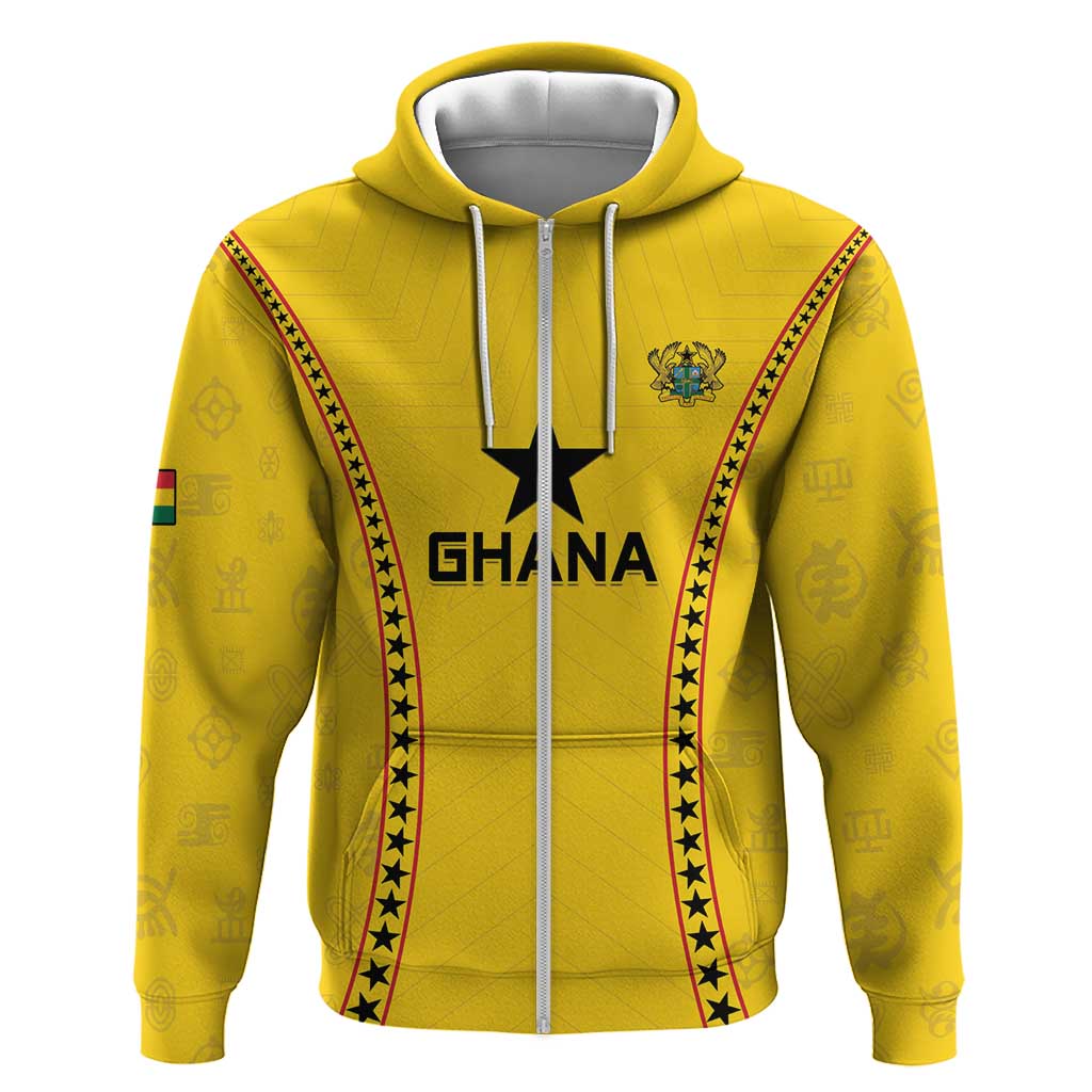 Custom Ghana Football Hoodie Mix Adinkra Pattern