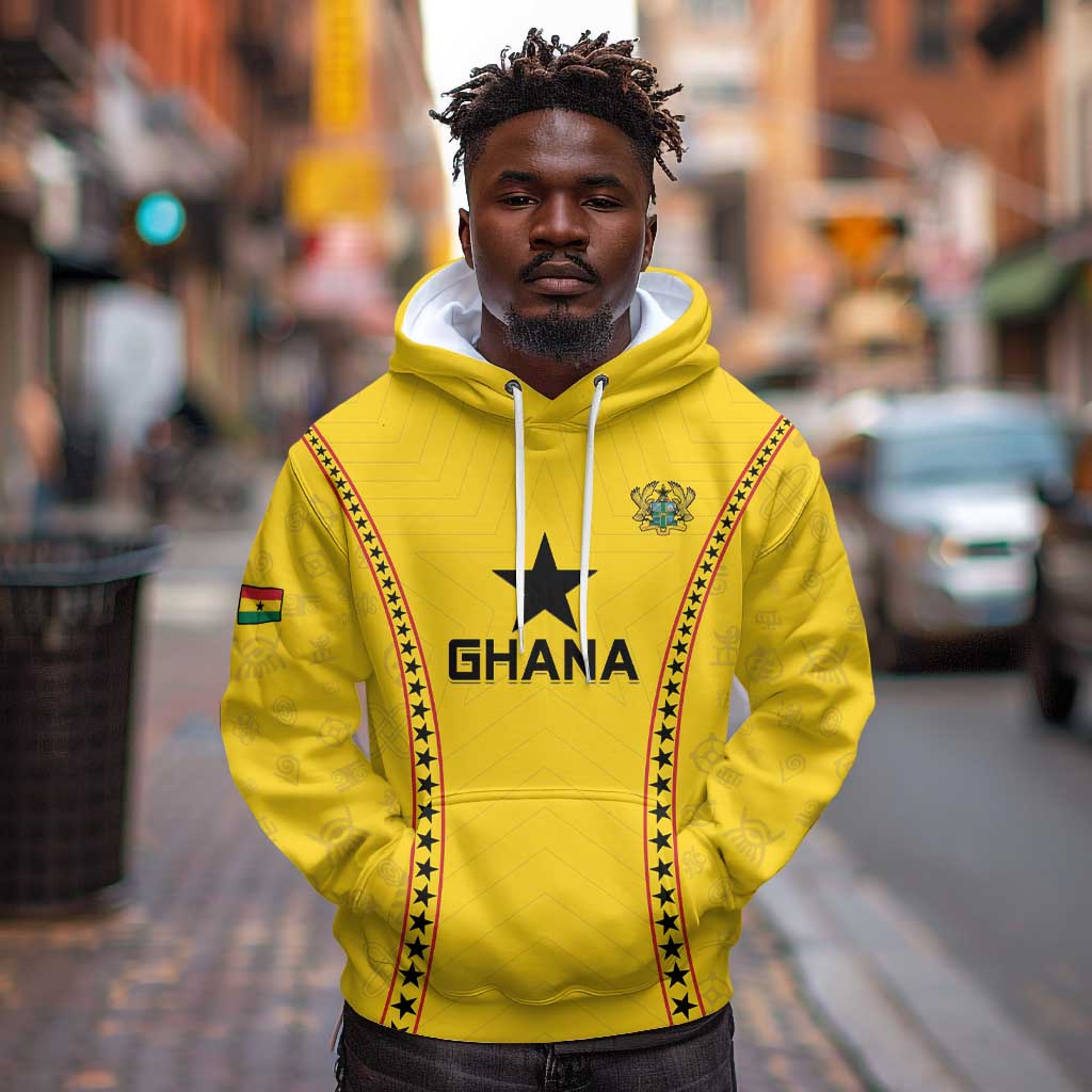 Custom Ghana Football Hoodie Mix Adinkra Pattern