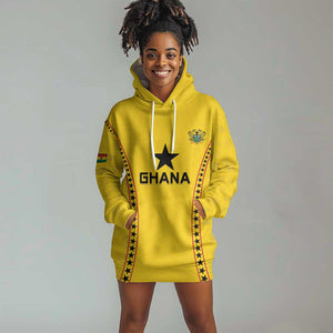 Custom Ghana Football Hoodie Dress Mix Adinkra Pattern