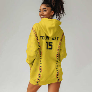 Custom Ghana Football Hoodie Dress Mix Adinkra Pattern