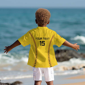 Custom Ghana Football Kid Hawaiian Shirt Mix Adinkra Pattern