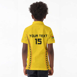 Custom Ghana Football Kid Polo Shirt Mix Adinkra Pattern