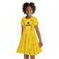 Custom Ghana Football Kid Short Sleeve Dress Mix Adinkra Pattern
