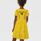 Custom Ghana Football Kid Short Sleeve Dress Mix Adinkra Pattern