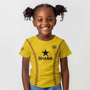 Custom Ghana Football Kid T shirt Mix Adinkra Pattern