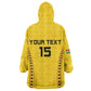 Custom Ghana Football Kid Wearable Blanket Hoodie Mix Adinkra Pattern
