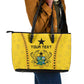 Custom Ghana Football Leather Tote Bag Mix Adinkra Pattern
