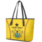 Custom Ghana Football Leather Tote Bag Mix Adinkra Pattern
