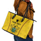 Custom Ghana Football Leather Tote Bag Mix Adinkra Pattern