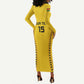 Custom Ghana Football Long Sleeve Bodycon Dress Mix Adinkra Pattern LT15