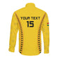 Custom Ghana Football Long Sleeve Button Shirt Mix Adinkra Pattern