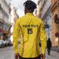 Custom Ghana Football Long Sleeve Button Shirt Mix Adinkra Pattern
