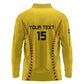 Custom Ghana Football Long Sleeve Polo Shirt Mix Adinkra Pattern