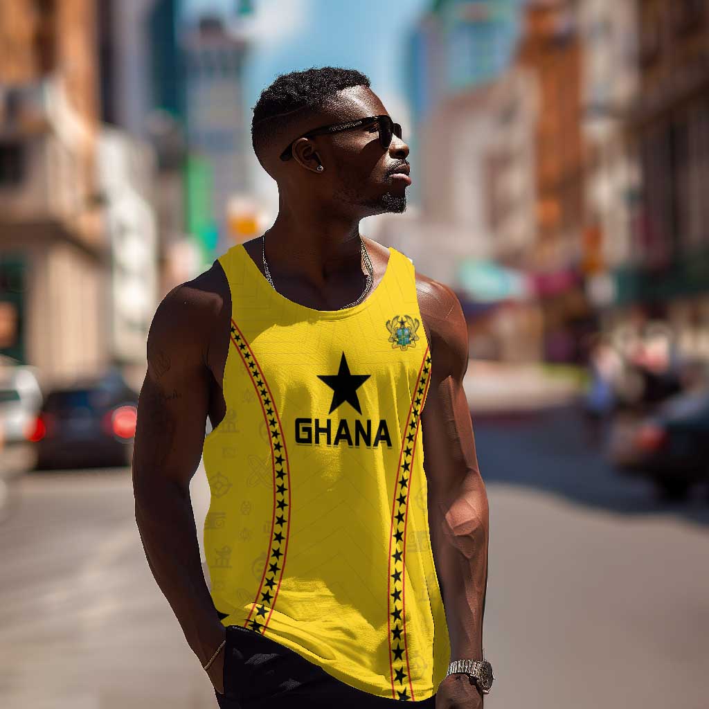 Custom Ghana Football Men Tank Top Mix Adinkra Pattern