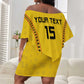Custom Ghana Football Off Shoulder Short Dress Mix Adinkra Pattern