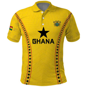 Custom Ghana Football Polo Shirt Mix Adinkra Pattern