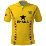 Custom Ghana Football Polo Shirt Mix Adinkra Pattern