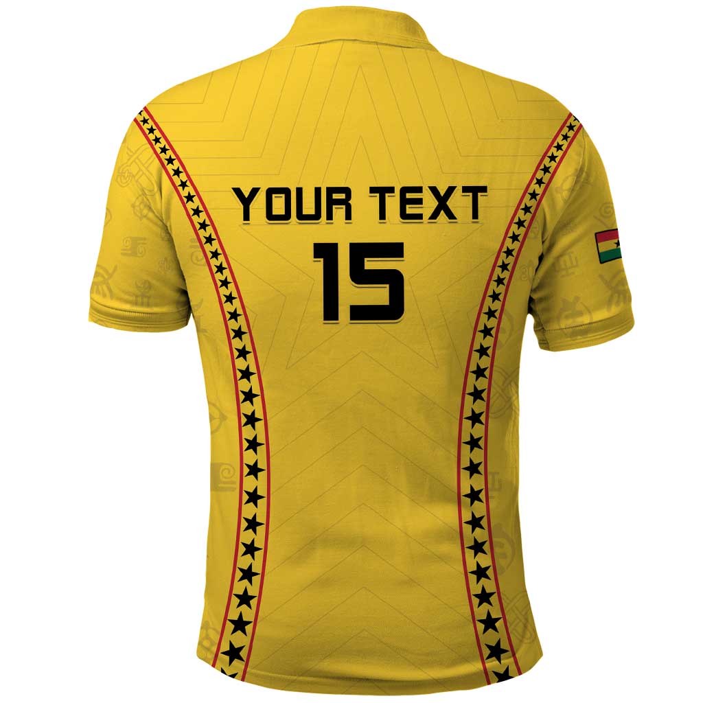 Custom Ghana Football Polo Shirt Mix Adinkra Pattern