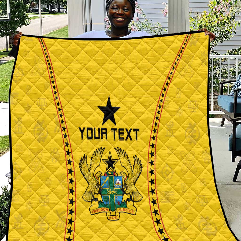 Custom Ghana Football Quilt Mix Adinkra Pattern