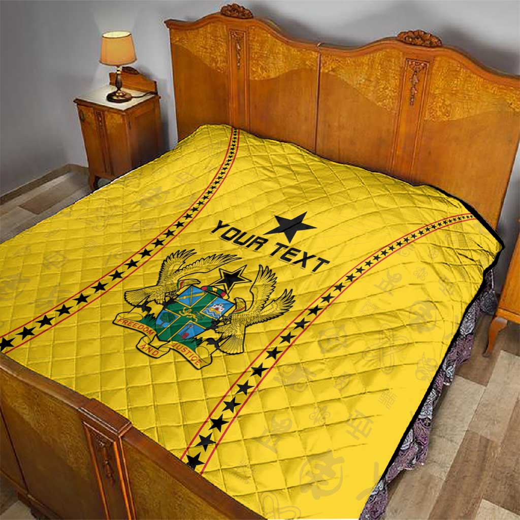 Custom Ghana Football Quilt Mix Adinkra Pattern