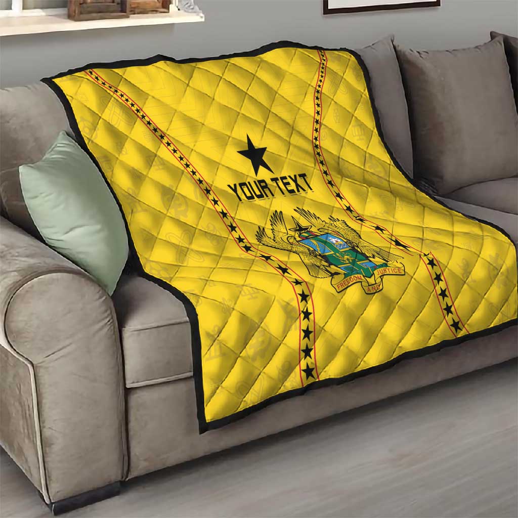 Custom Ghana Football Quilt Mix Adinkra Pattern