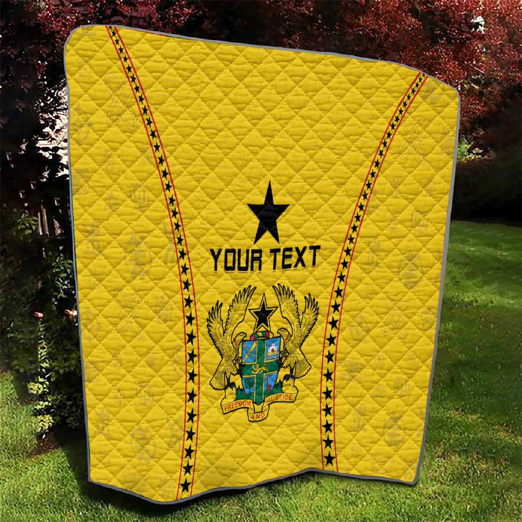Custom Ghana Football Quilt Mix Adinkra Pattern