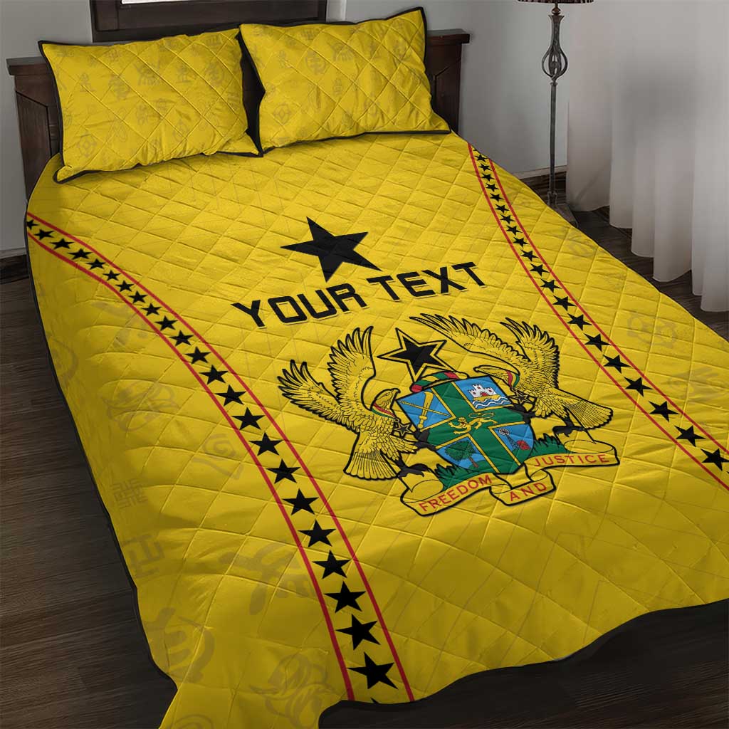 Custom Ghana Football Quilt Bed Set Mix Adinkra Pattern