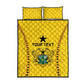 Custom Ghana Football Quilt Bed Set Mix Adinkra Pattern