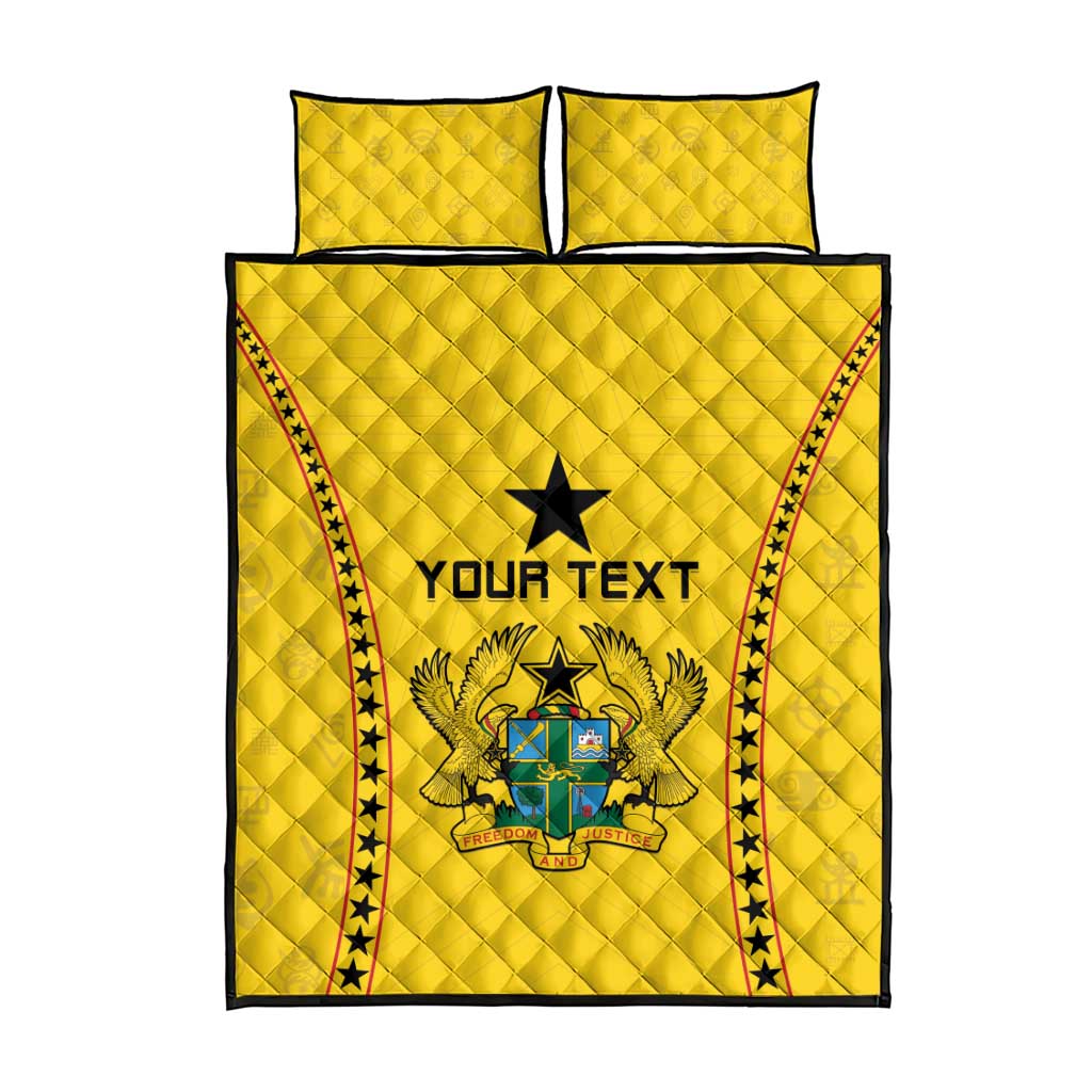Custom Ghana Football Quilt Bed Set Mix Adinkra Pattern
