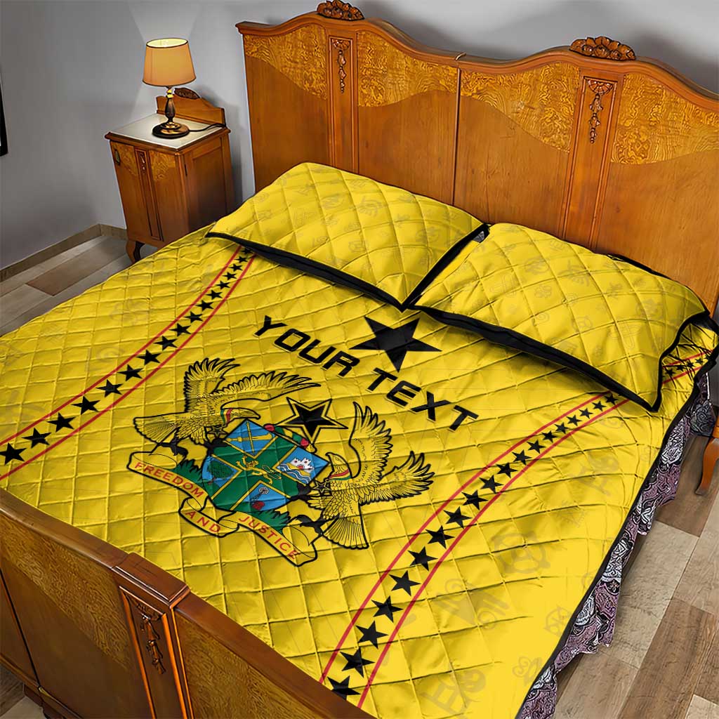 Custom Ghana Football Quilt Bed Set Mix Adinkra Pattern