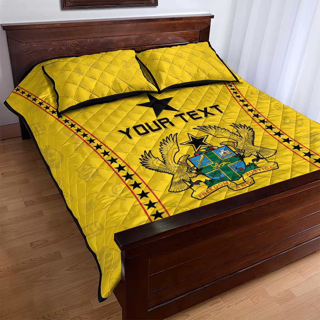 Custom Ghana Football Quilt Bed Set Mix Adinkra Pattern