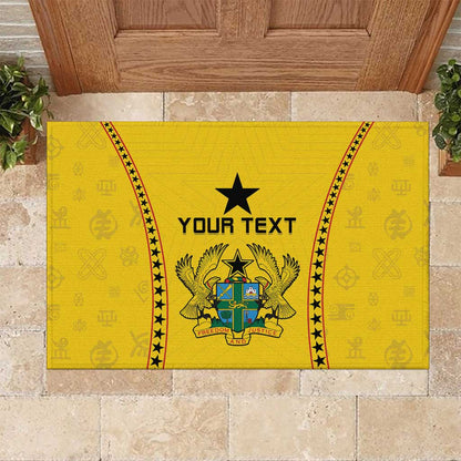 Custom Ghana Football Rubber Doormat Mix Adinkra Pattern