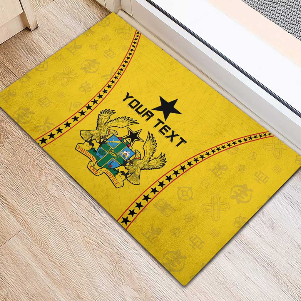 Custom Ghana Football Rubber Doormat Mix Adinkra Pattern