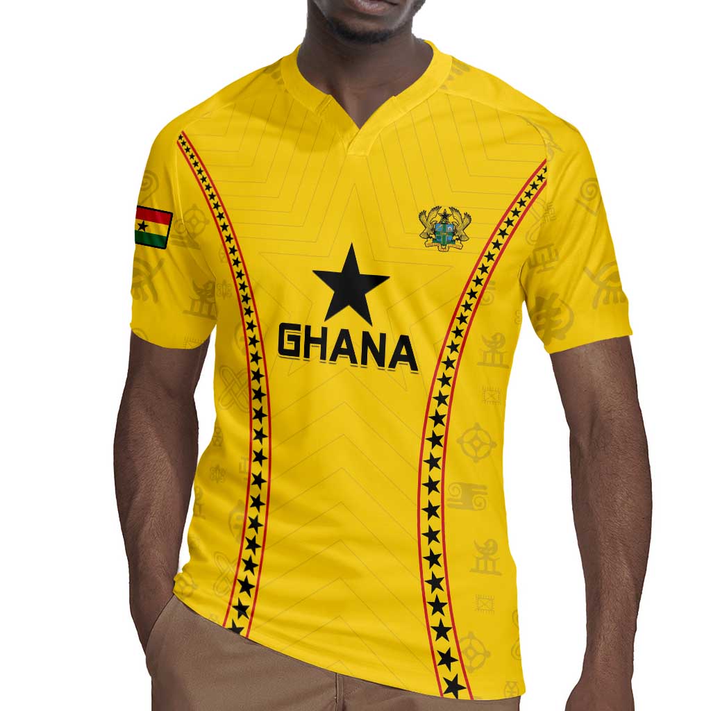Custom Ghana Football Rugby Jersey Mix Adinkra Pattern