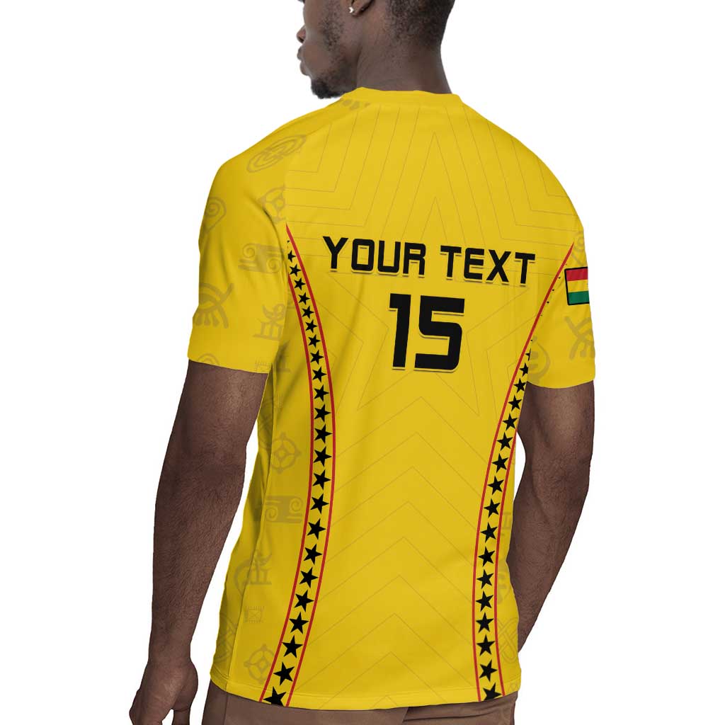 Custom Ghana Football Rugby Jersey Mix Adinkra Pattern