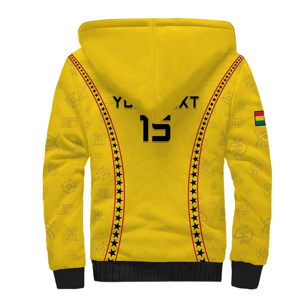 Custom Ghana Football Sherpa Hoodie Mix Adinkra Pattern
