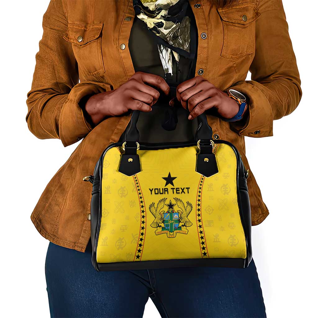 Custom Ghana Football Shoulder Handbag Mix Adinkra Pattern