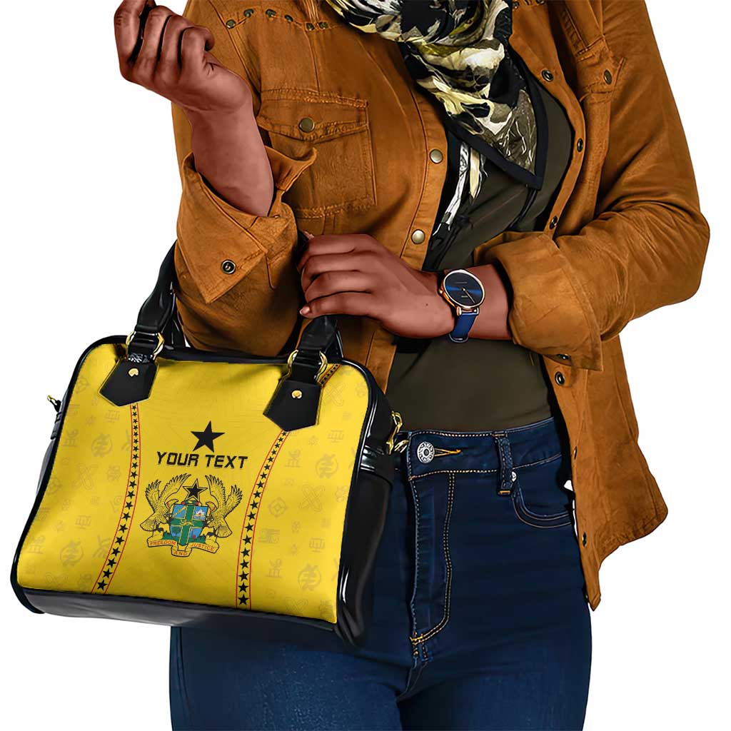 Custom Ghana Football Shoulder Handbag Mix Adinkra Pattern