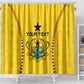 Custom Ghana Football Shower Curtain Mix Adinkra Pattern