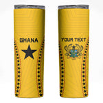 Custom Ghana Football Skinny Tumbler Mix Adinkra Pattern
