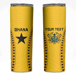 Custom Ghana Football Skinny Tumbler Mix Adinkra Pattern